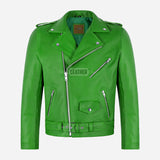 GRUZE Men’s Classic Leather Biker Jacket