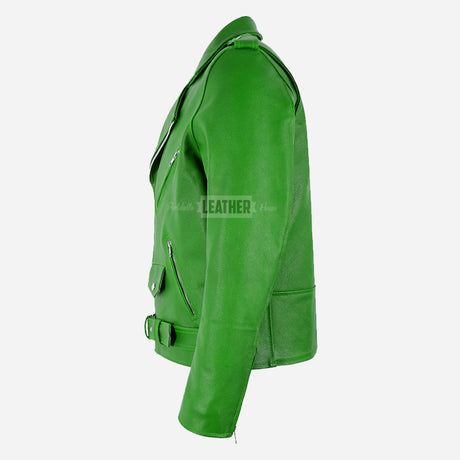 GRUZE Men’s Classic Leather Biker Jacket