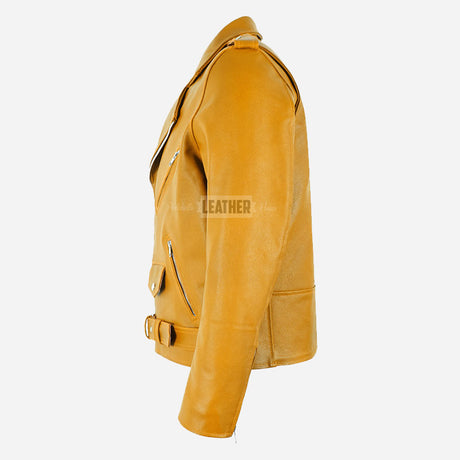 GRUZE Men’s Classic Leather Biker Jacket