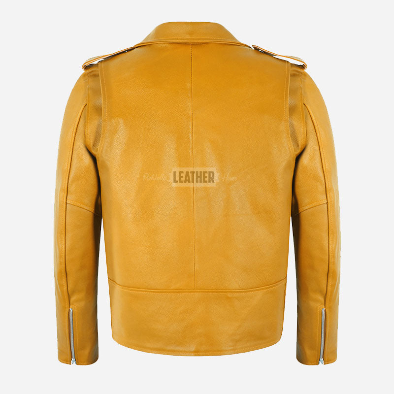 GRUZE Men’s Classic Leather Biker Jacket