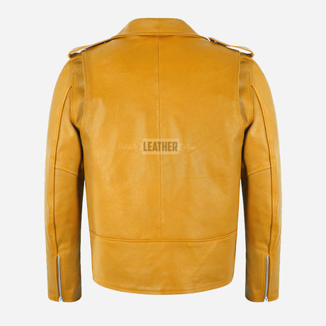 GRUZE Men’s Classic Leather Biker Jacket