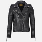 AZRA Leather Biker Jacket for Women