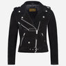 ZESSIA Women’s Fringe Suede Biker Jacket Black