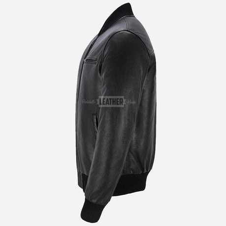 HOUSTON Men's MA-1 Leather Bomber Flight Jacket