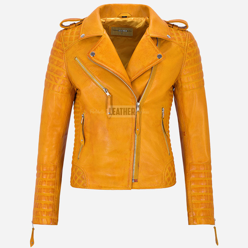 AZRA Leather Biker Jacket for Women