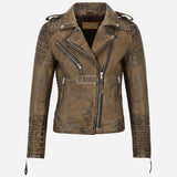 AZRA Leather Biker Jacket for Women