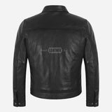 MORDRIX Men’s Collared Leather Jacket