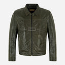 MORDRIX Men’s Collared Leather Jacket