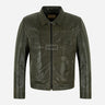 MORDRIX Men’s Collared Leather Jacket