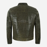 MORDRIX Men’s Collared Leather Jacket