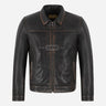 MORDRIX Collared Vintage Leather Jacket