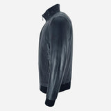 RULDEN Men's Leather Bomber Jacket Navy