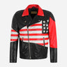 AMERICAN BIKER USA Flag Leather Jacket