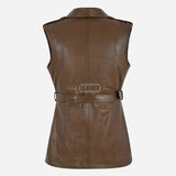 NOYALE Women's Tie Belt Leather Waistcoat