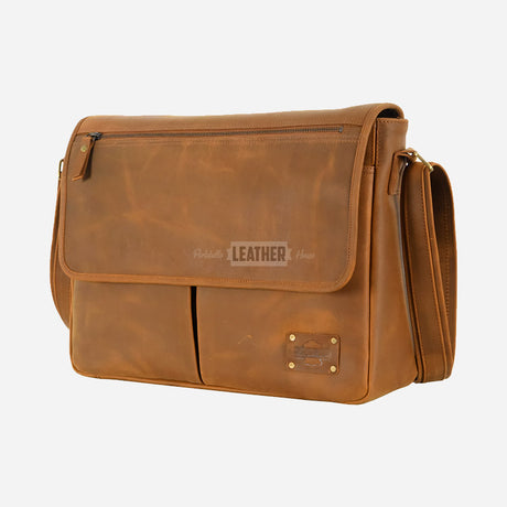 Vintage Leather Laptop Messenger Bag