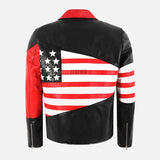 AMERICAN BIKER USA Flag Leather Jacket