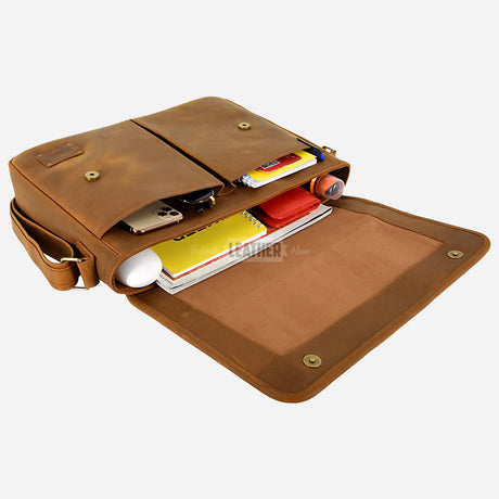 Vintage Leather Laptop Messenger Bag