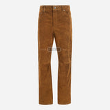 GRIT Men's Suede Leather Pants Tan