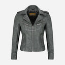OXVA Centre Zip Leather Biker Jacket