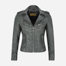 OXVA Centre Zip Leather Biker Jacket