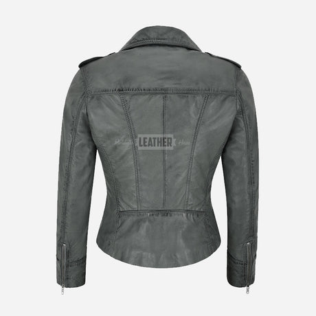 OXVA Centre Zip Leather Biker Jacket