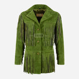 EVOKE Women's Suede Fringe Jacket