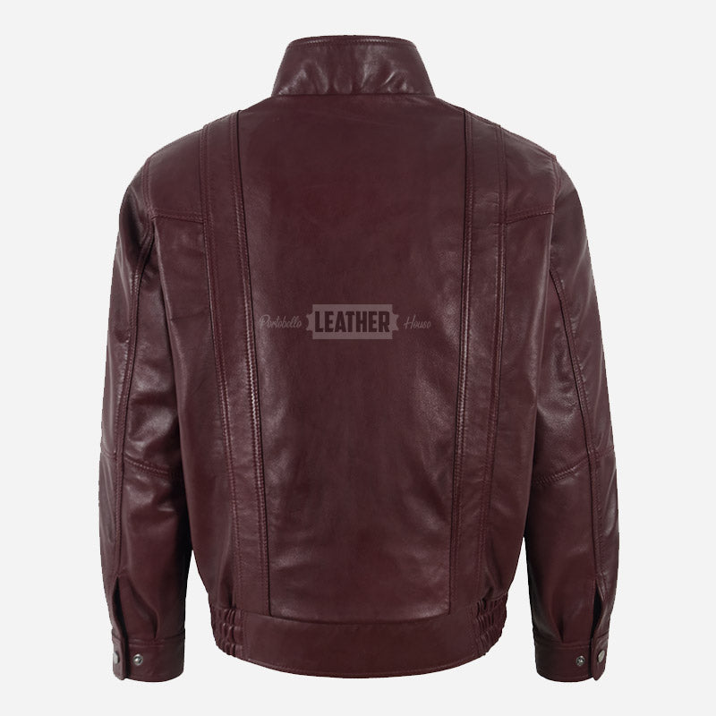 NEROZ Men’s Leather Blouson Jacket
