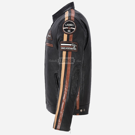 ASTRYX SIZMA Style Leather Racer Jacket