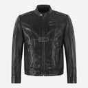 MORDAN Men's Black Leather Jacket