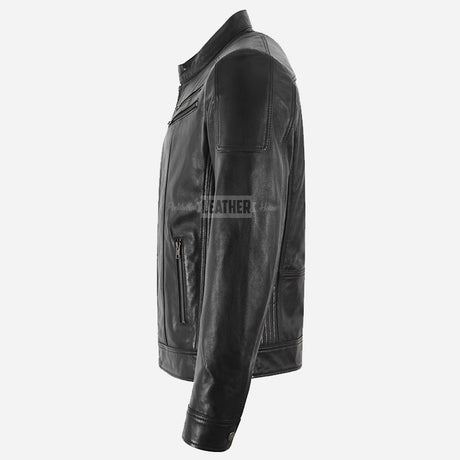 MORDAN Men's Black Leather Jacket