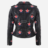 VYNCE Leather Jacket with Union Jack Stars