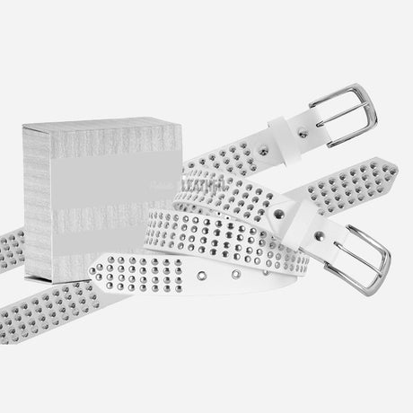 Metallic Studded Leather Belts for Men