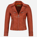 OXVA Centre Zip Leather Biker Jacket