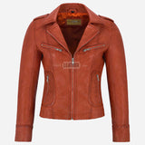 OXVA Centre Zip Leather Biker Jacket