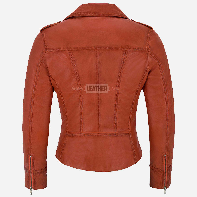 OXVA Centre Zip Leather Biker Jacket