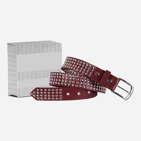 Metallic Studded Leather Belts for Men