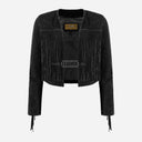FERVOR Women Suede Fringe Cropped Jacket