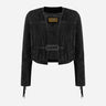FERVOR Women Suede Fringe Cropped Jacket