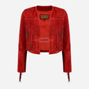 FERVOR Women's Suede Fringe Cropped Jacket