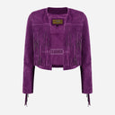 FERVOR Women's Suede Fringe Cropped Jacket