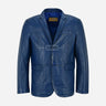 MALRIN Men's Blue Leather Blazer