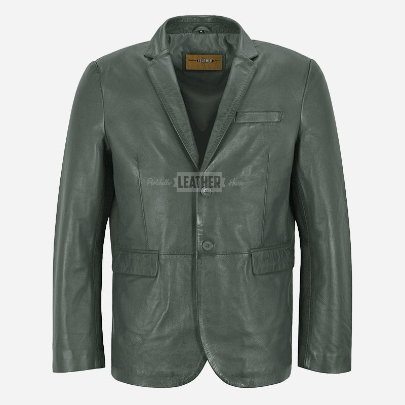 MALRIN Men's Leather Blazer