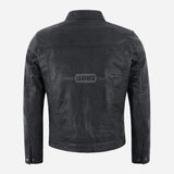 MORDRIX Men’s Collared Leather Jacket