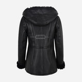OAKLEIGH Shearling Sheepskin Parka Coat Black