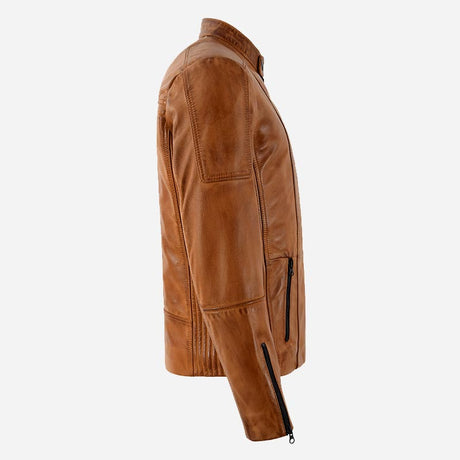 ZULVEN Men's Leather Racer Jacket