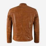 ZULVEN Men's Leather Racer Jacket