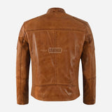ZULVEN Men's Leather Racer Jacket