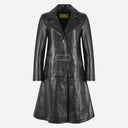 SELSPIRE Women's Black Leather Coat