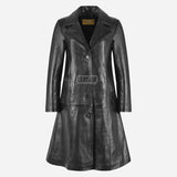 SELSPIRE Women's Black Leather Coat