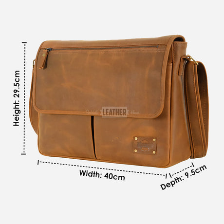 Vintage Leather Laptop Messenger Bag